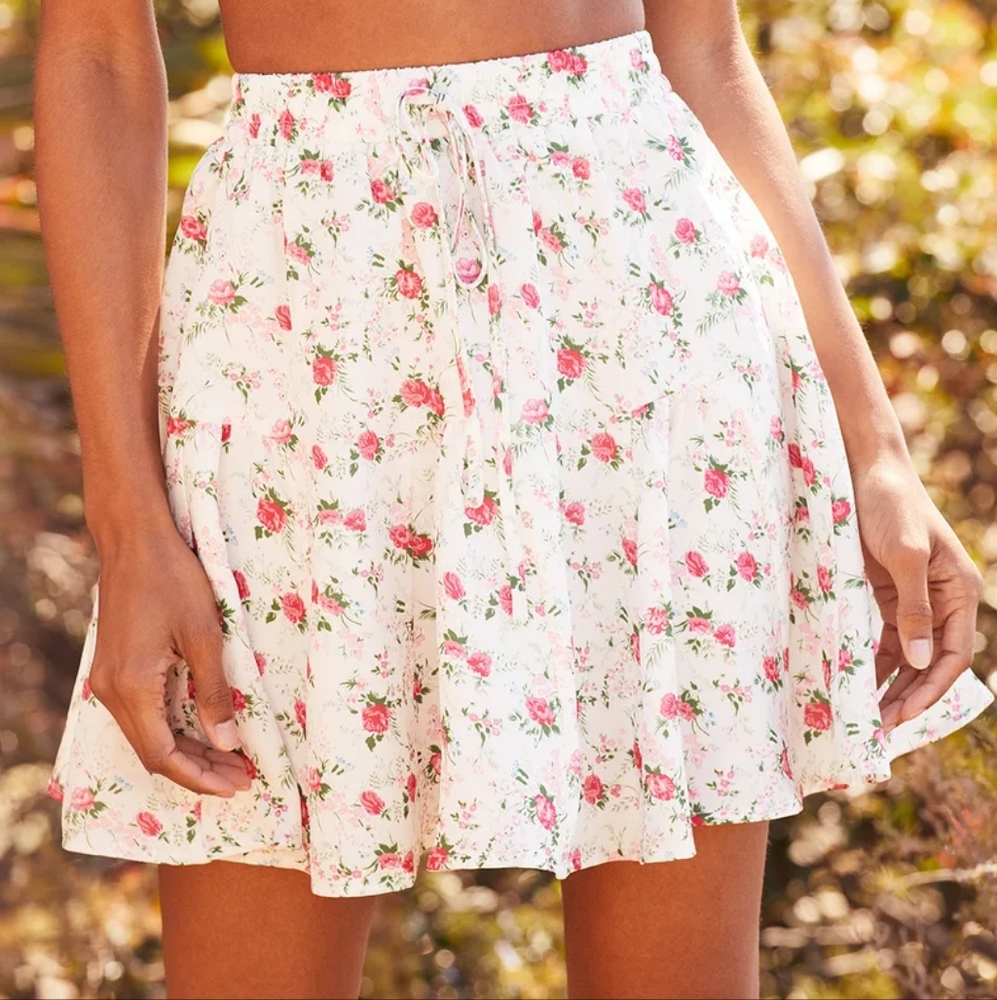 Lulus Floral Tiered Skirt